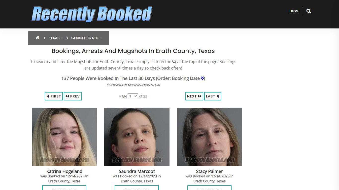 Recent bookings, Arrests, Mugshots in Erath County, Texas - Recently Booked